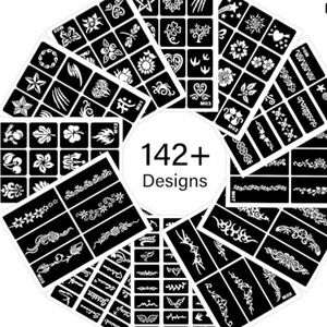 142 Sticker Stencil Kit arts crafts tattoos body art face painting henna cards